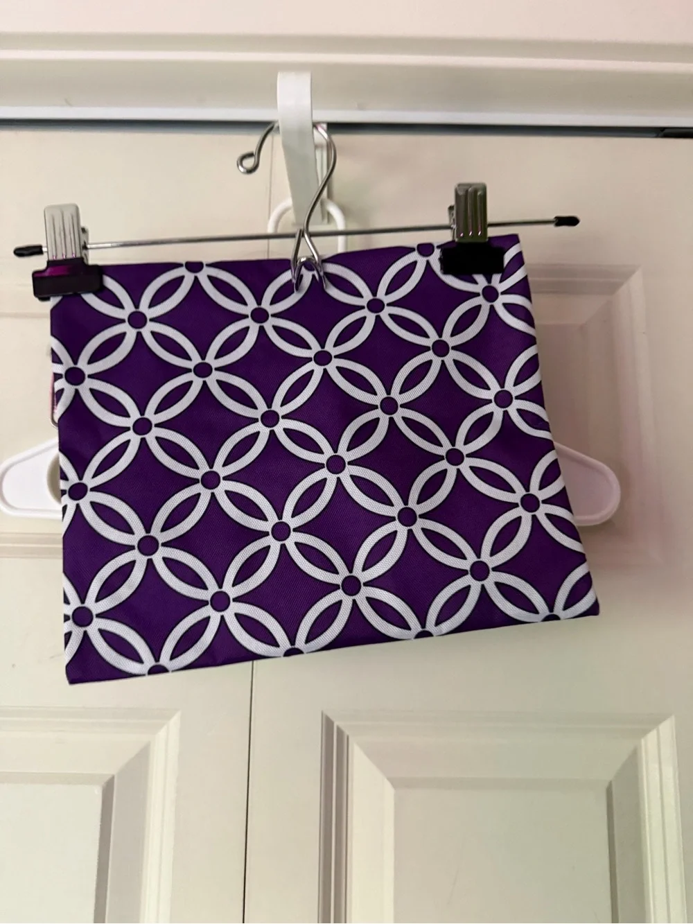Purple Geometric Zipper Pouch
